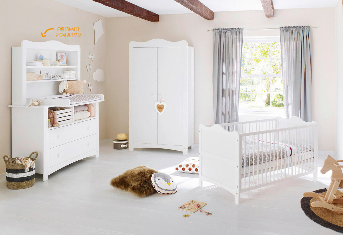 BABYZIMMER PINOLINO FLORENTINA  - Weiß, ROMANTIK / LANDHAUS, Holz/Holzwerkstoff - Pinolino
