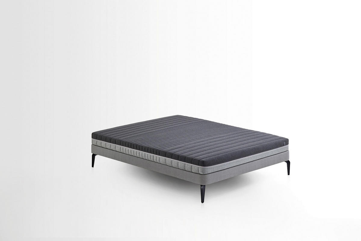 KOMFORTSCHAUMMATRATZE Optimum Support 140/200 cm Höhe ca. 16 cm  - Schwarz/Grau, Basics, Textil (140/200cm) - Yatas