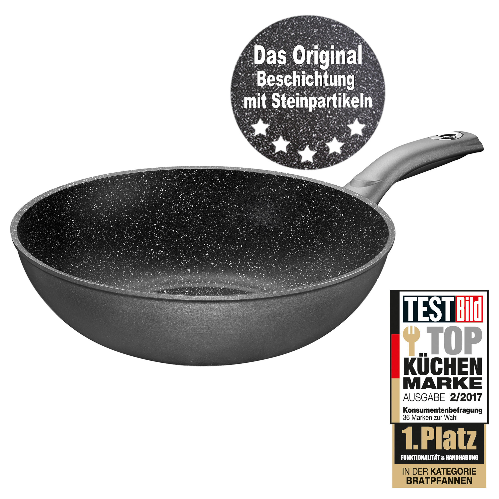 WOK  - Anthrazit, Basics, Metall (30/9,5cm) - Stoneline