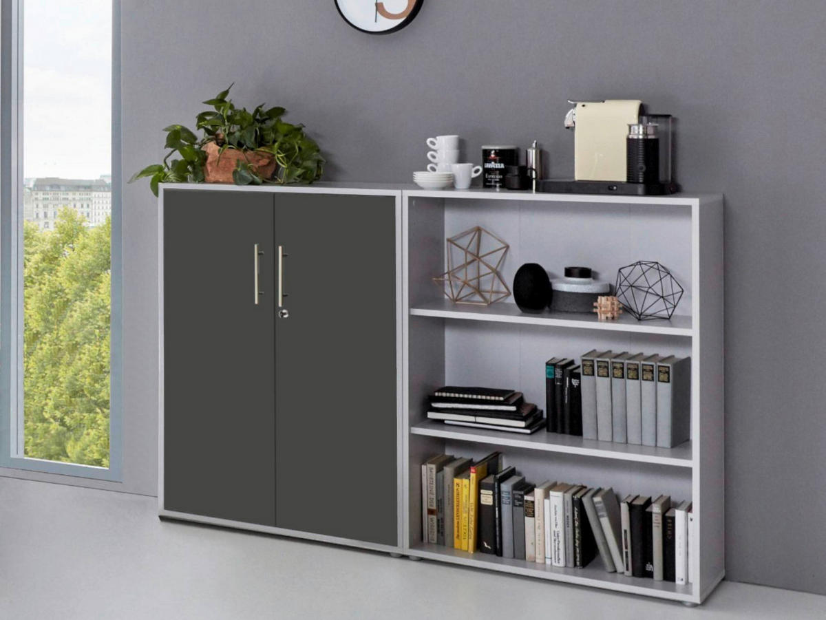 AKTENSCHRANK 168,8/113,6/33 cm  - Anthrazit/Hellgrau, MODERN, Holzwerkstoff (168,8/113,6/33cm) - MID.YOU