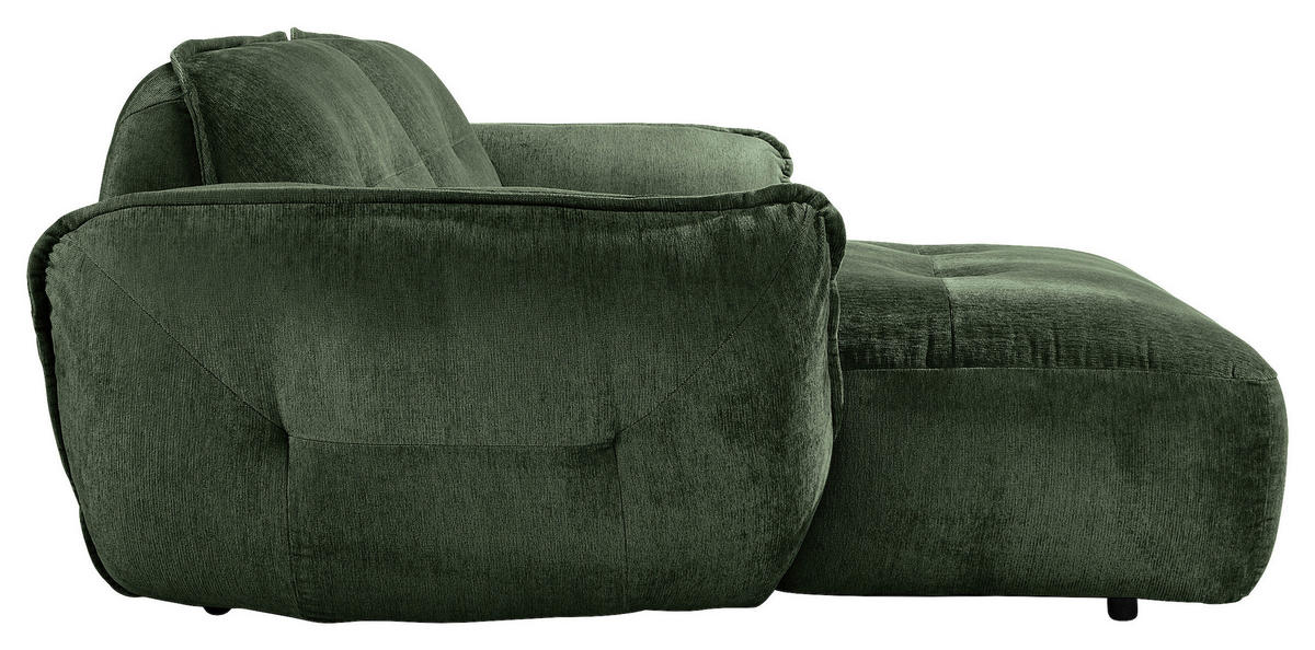 ECKSOFA in Chenille Dunkelgrün  184/269 cm  - Dunkelgrün/Schwarz, MODERN, Kunststoff/Textil (184/269cm) - Trendmanufaktur