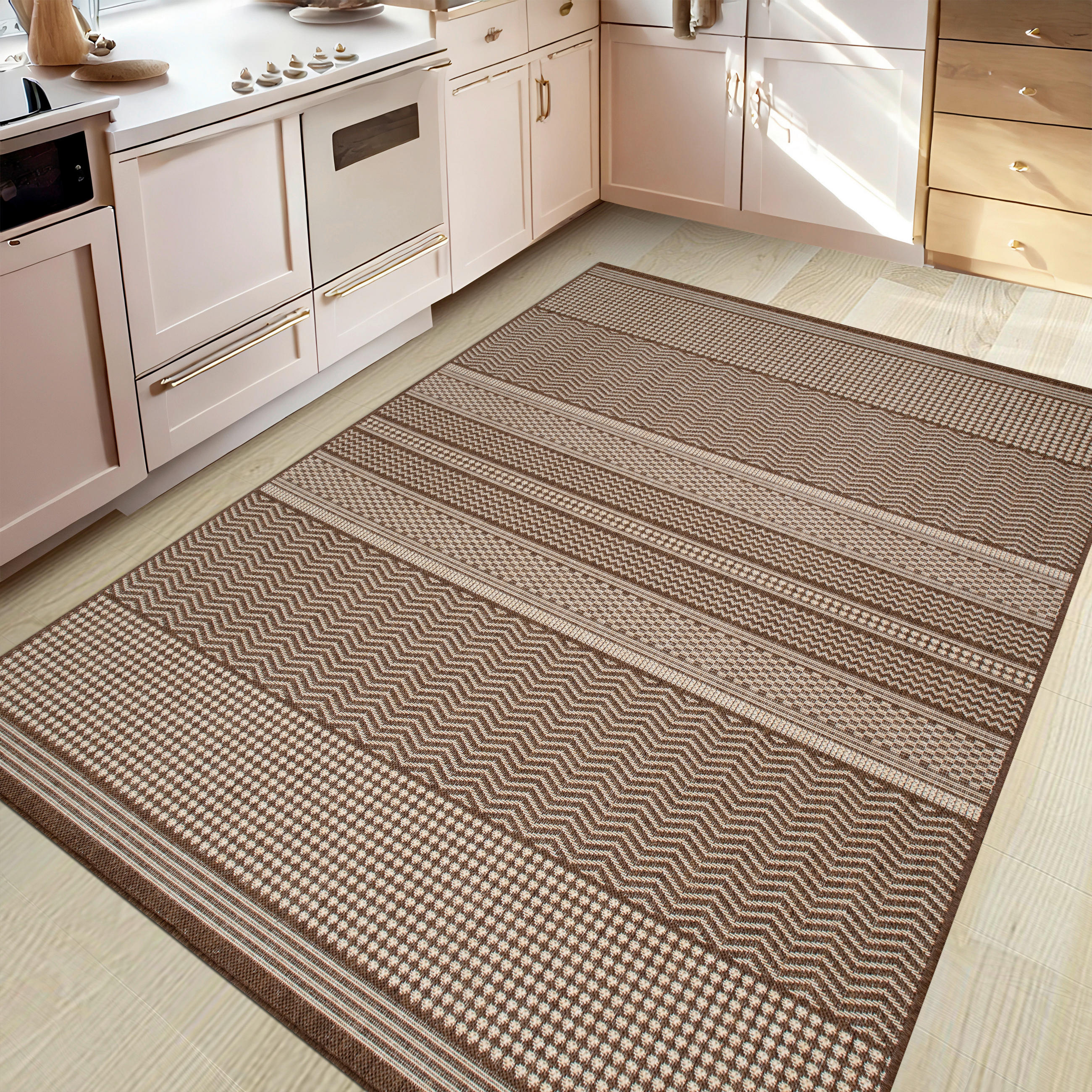 OUTDOORTEPPICH 200/290 cm Braun, Beige  - Beige/Braun, Design, Kunststoff (200/290cm) - Novel