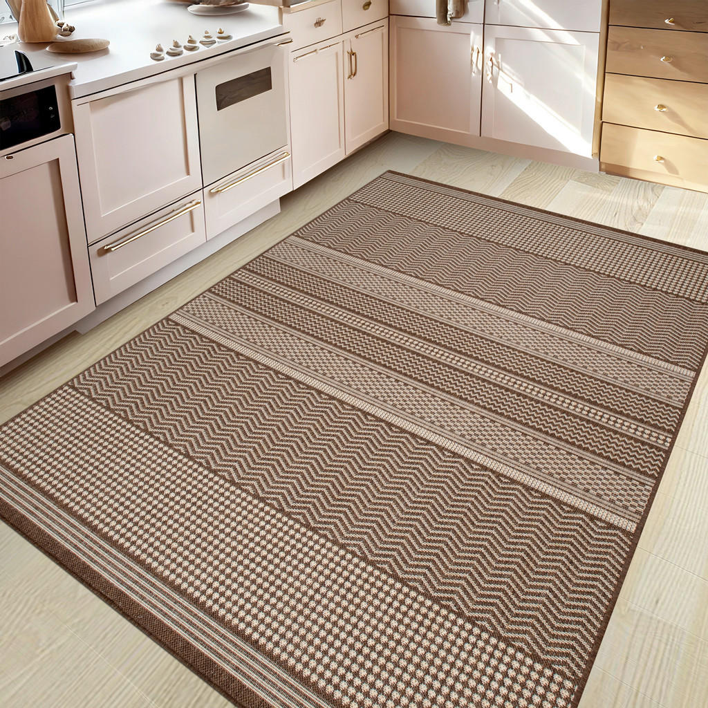 Thumbnail - Novel Outdoorteppich, Braun, Beige, Kunststoff, Boho, rechteckig, 120x170 cm, Oeko-Tex® Standard 100, Oeko-Tex® Made IN ...