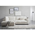 ECKSOFA  in Cord Weiß  224/265 cm  - Schwarz/Weiß, Design, Kunststoff/Textil (224/265cm) - Hom`in