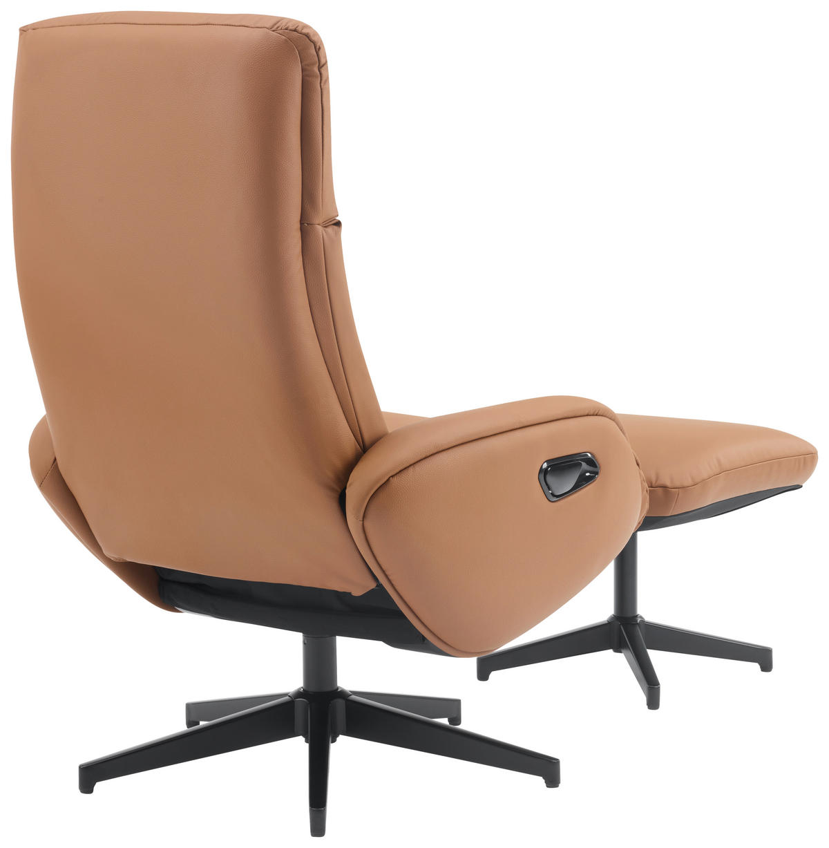 POČIVALNIK S PODNOŽNIKOM,  rjava tekstil, usnje - črna/rjava, Design, kovina/tekstil (77/107/75cm) - Livetastic