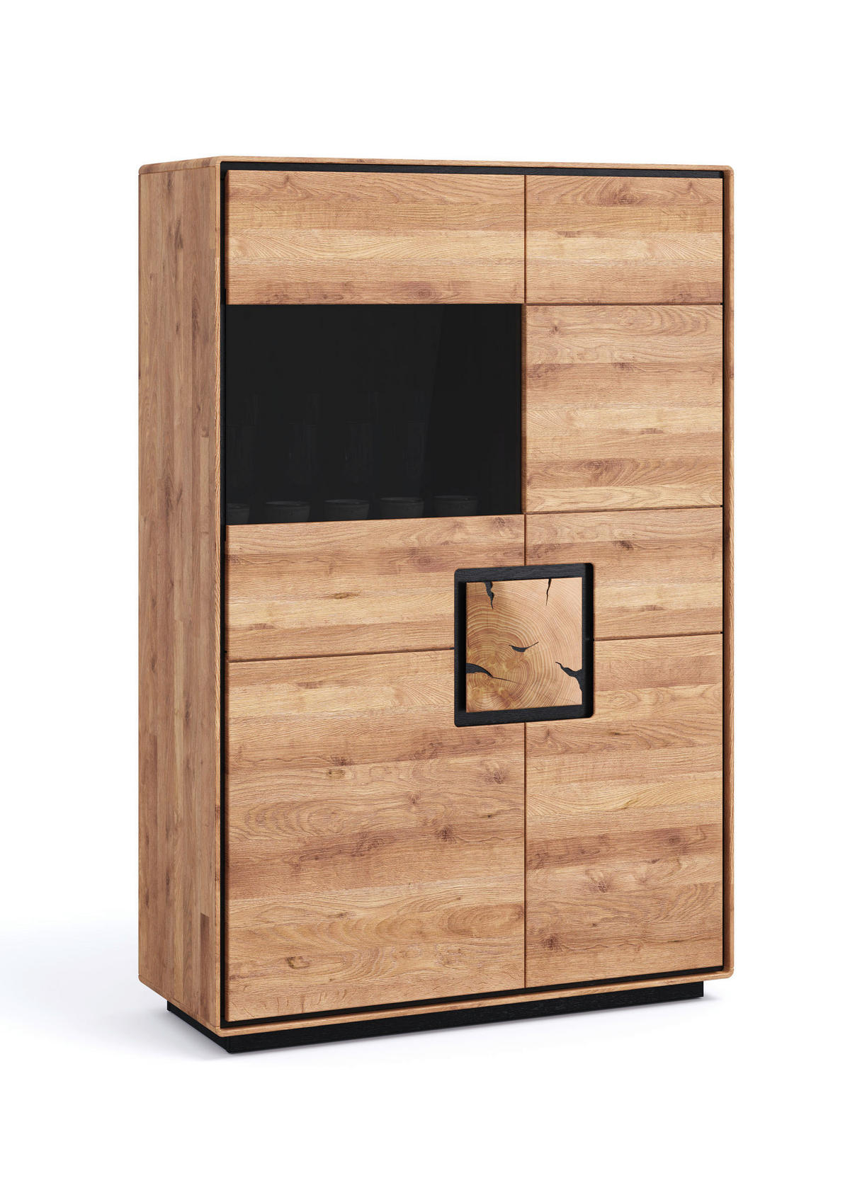 HIGHBOARD  100/152/40 cm  - Wildeiche/Schwarz, Basics, Holz (100/152/40cm) - Livetastic