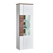 VITRINE in Eichefarben, Weiß - Eichefarben/Alufarben, KONVENTIONELL, Glas/Holzwerkstoff (70/200/38cm) - XORA