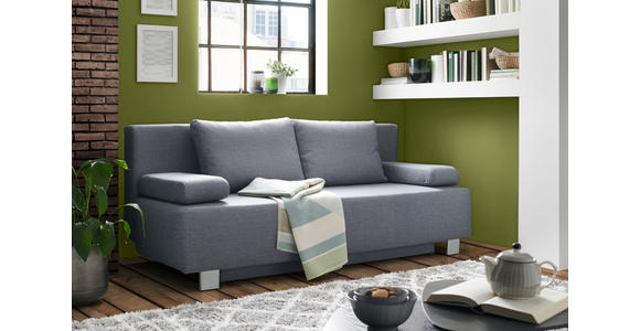 SCHLAFSOFA in Webstoff Naturfarben  - Chromfarben/Naturfarben, Design, Textil/Metall (197/88/89cm) - Xora