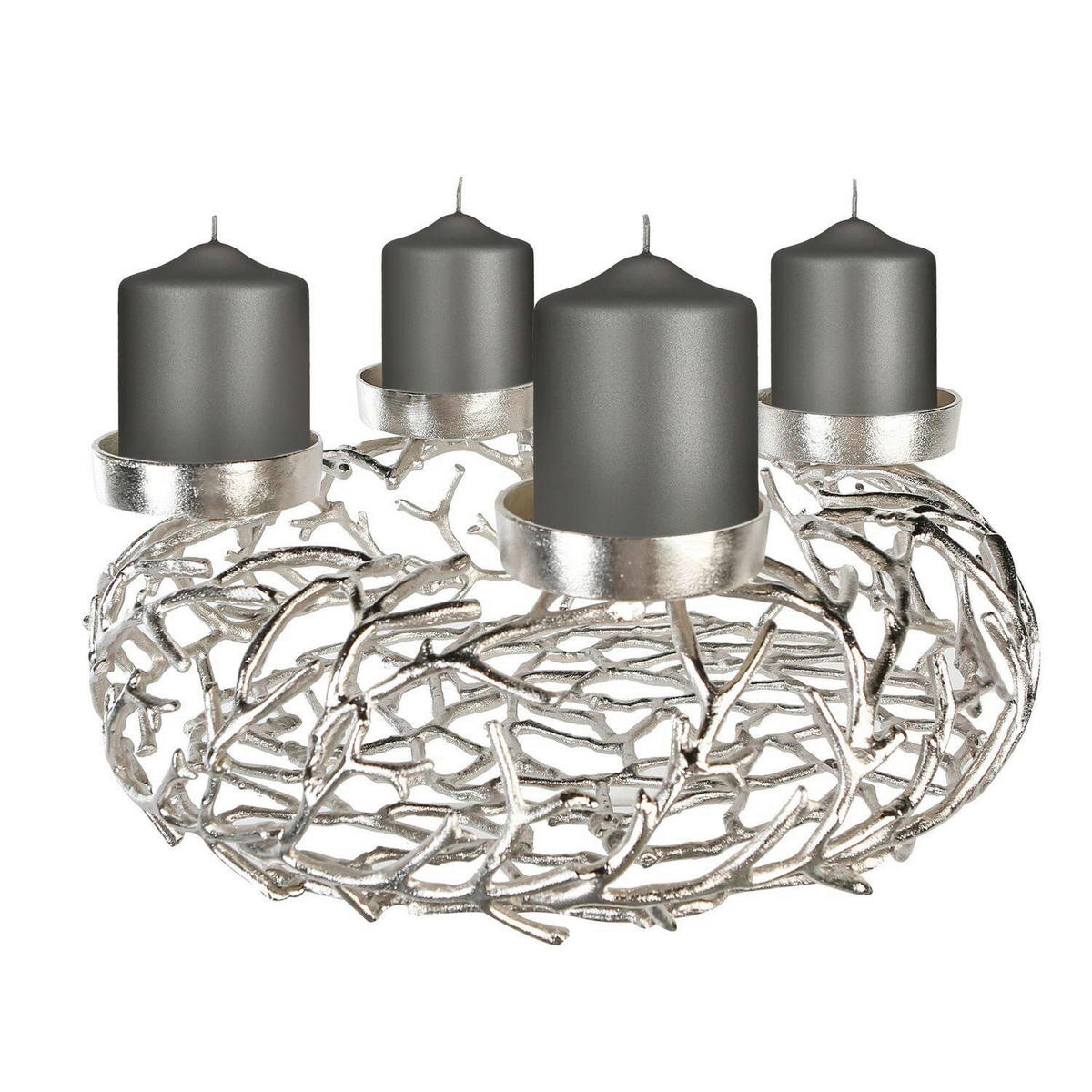 ADVENTSKRANZ  - Silberfarben, Basics, Metall (56/20cm)