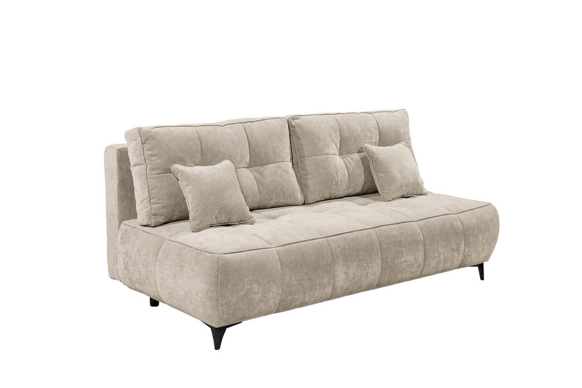 SCHLAFSOFA ELISA Webstoff Beige  inkl. Bettkasten  - Beige/Schwarz, MODERN, Kunststoff/Textil (215/96/106cm) - MID.YOU