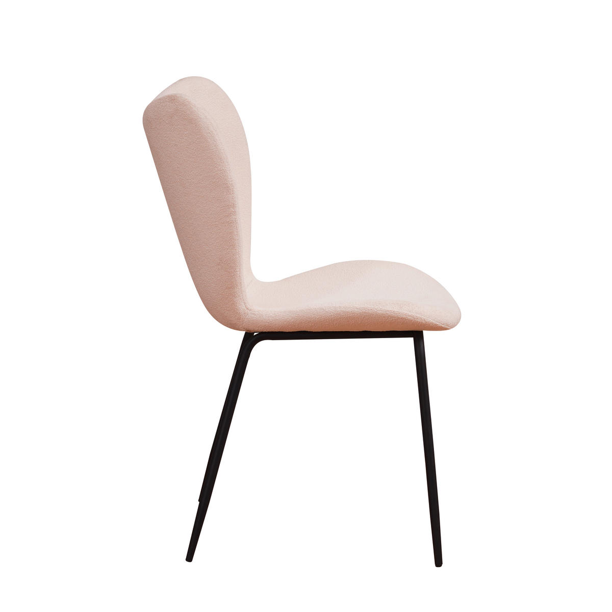 STUHL-SET 2 Stück  Bouclé  - Creme/Schwarz, MODERN, Textil/Metall (50/88,5/42cm) - MID.YOU