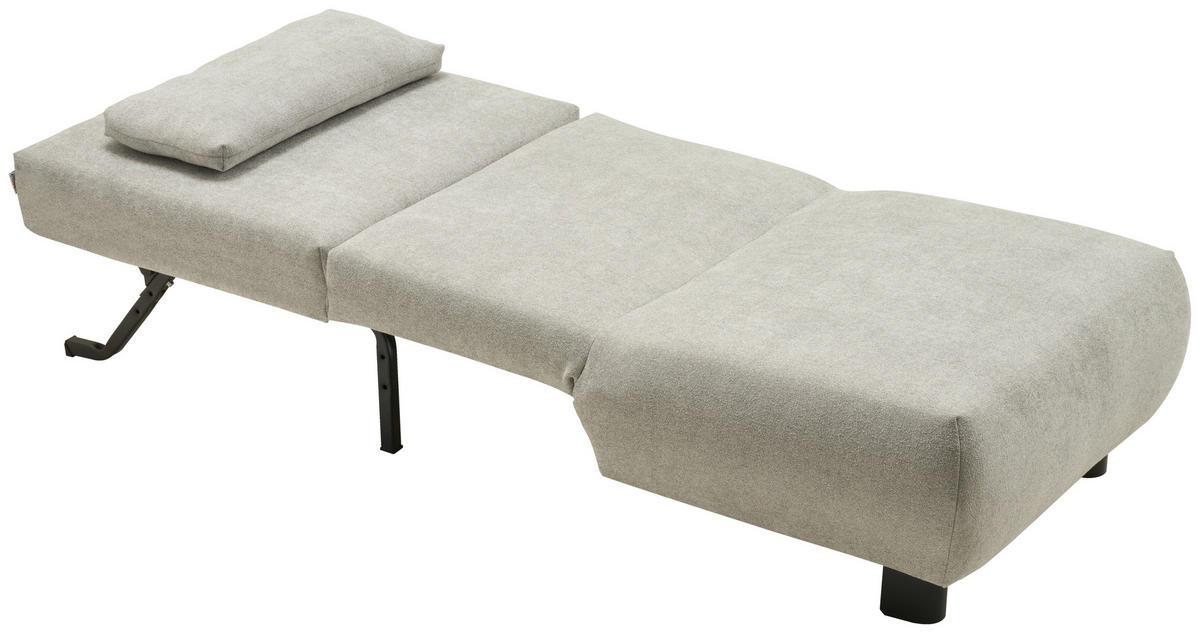SCHLAFSESSEL Flachgewebe Grau    - Schwarz/Grau, KONVENTIONELL, Textil/Metall (90/85/100cm) - Carryhome