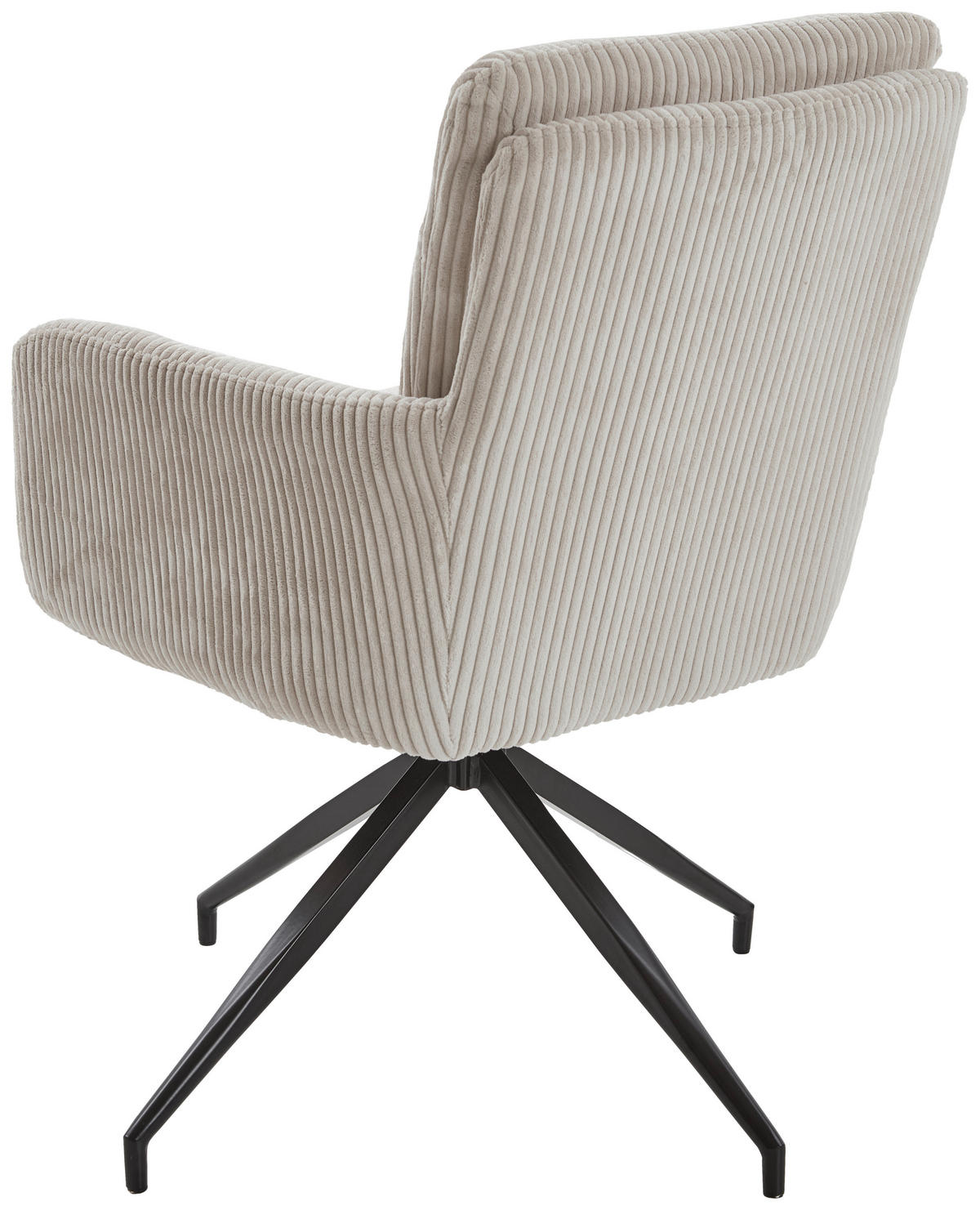 ARMLEHNSTUHL  in Eisen Cord  - Creme/Schwarz, Design, Textil/Metall (60/90/68cm) - Valdera