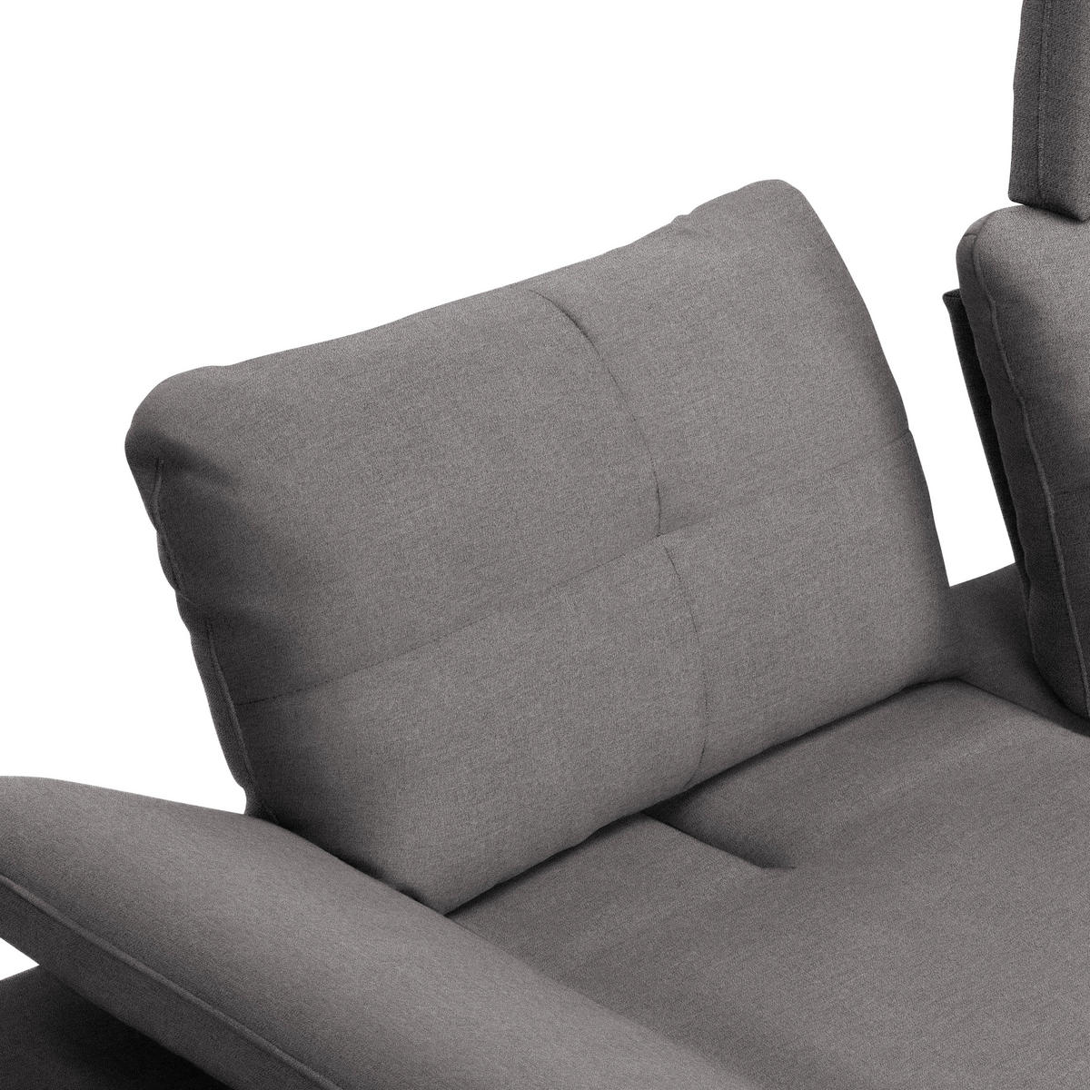 ECKSOFA in Webstoff Anthrazit  301/179 cm  - Anthrazit/Schwarz, Design, Textil/Metall (301/179cm) - Chilliano