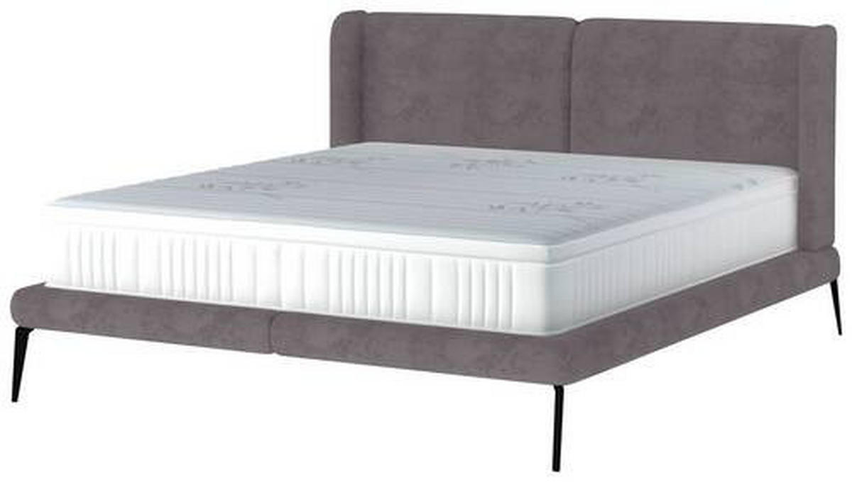 KÁRPITOZOTT ÁGY 180/200 cm  szürkésbarna  - fekete/szürkésbarna, Modern, textil/fém (180/200cm) - Livetastic