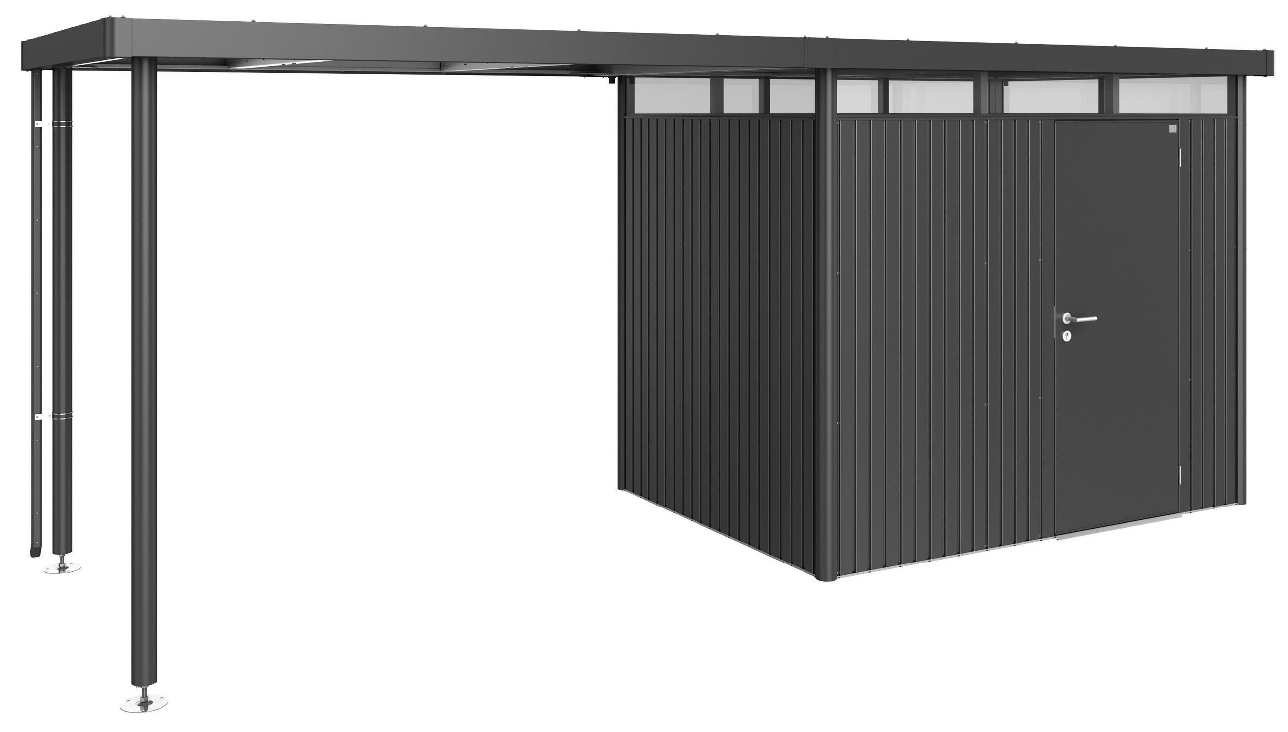 SEITENDACH 150/222/195 cm  - Anthrazit, Basics, Metall (150/222/195cm) - Biohort