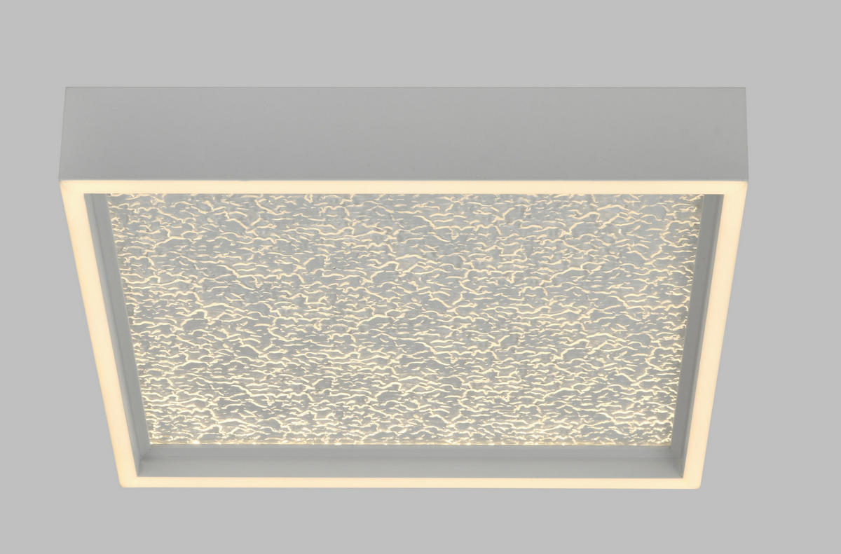 LED-DECKENLEUCHTE Bormes 40/40/6,5 cm  - Weiß, Design, Kunststoff/Metall (40/40/6,5cm)