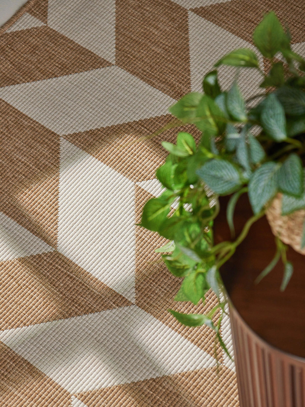 FLACHWEBETEPPICH 200/300 cm Haringey Weiß, Sandfarben rechteckig  - Sandfarben/Weiß, Design, Kunststoff (200/300cm)