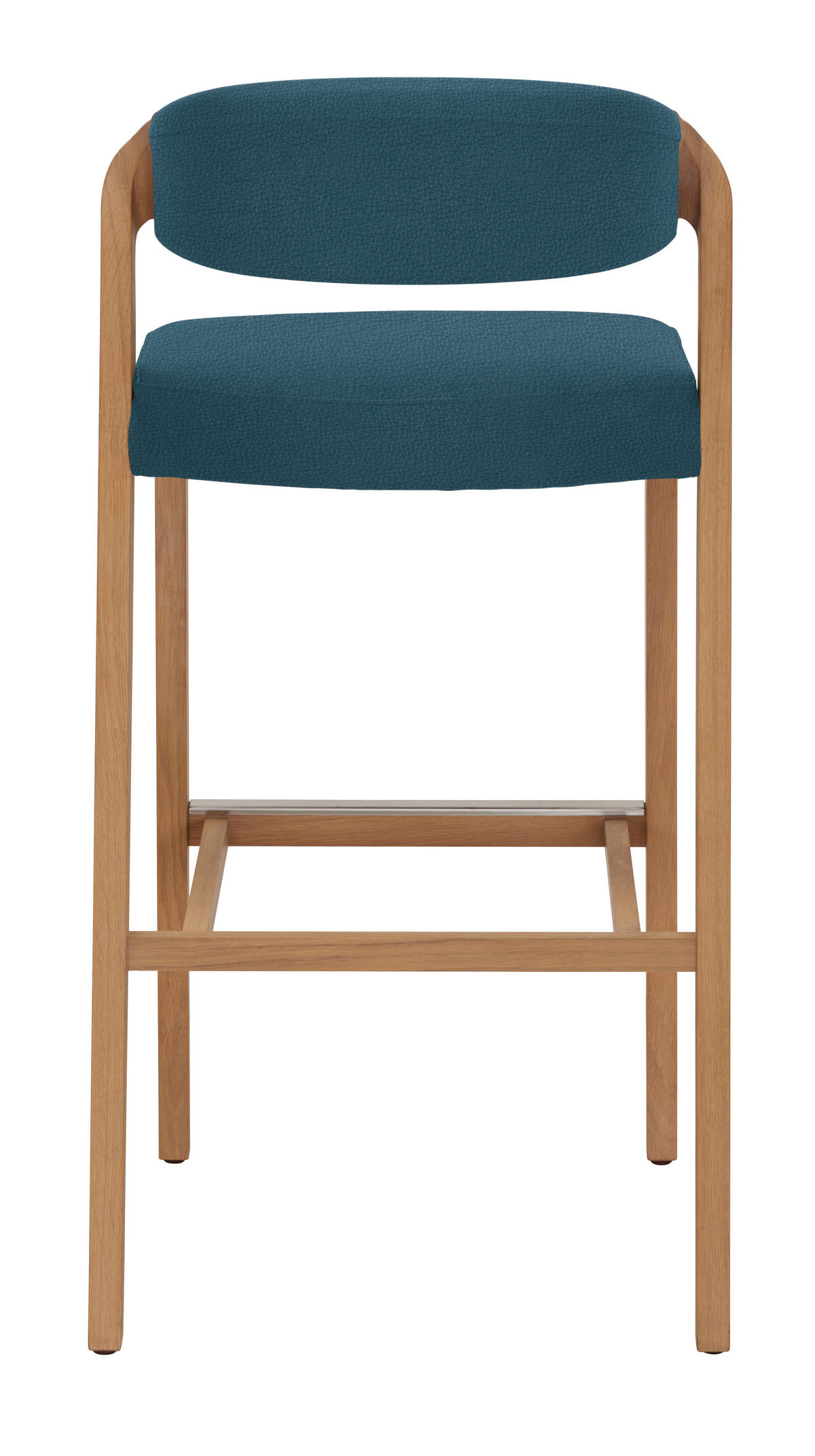 BARHOCKER Holz, Leder Blau, Wildeiche  - Blau/Wildeiche, Natur, Leder/Holz (52/103/52cm) - Voglauer