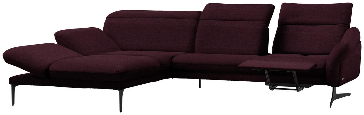 ECKSOFA in Webstoff Lila  - Anthrazit/Lila, Design, Textil/Metall (203/299cm) - Himolla