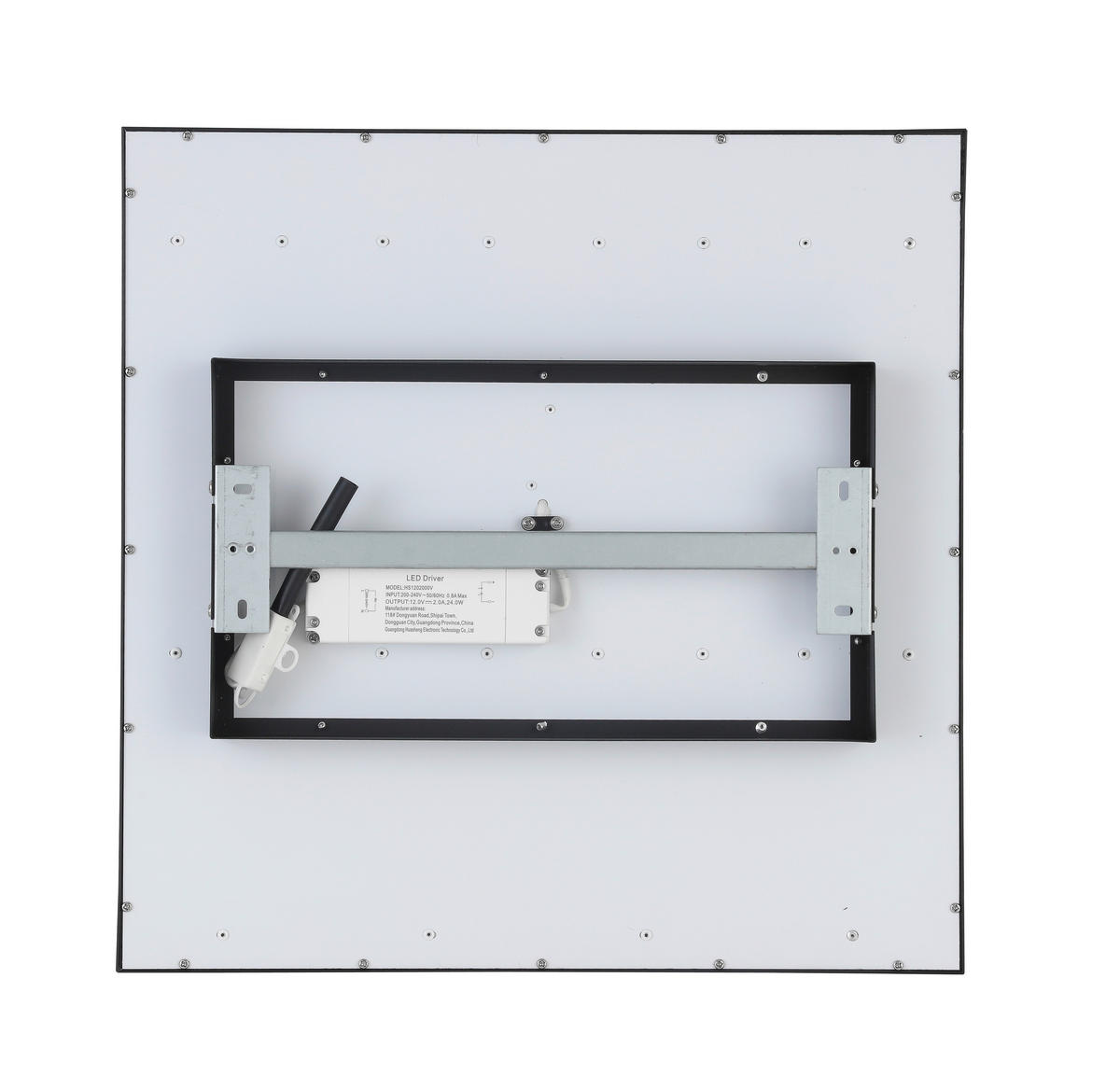 STROPNÉ LED SVIETIDLO, 45/45/7,5 cm - čierna/biela, Lifestyle, kov/plast (45/45/7,5cm) - Novel