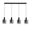 PENDELLEUCHTE Sweden 142/35-150/22 cm   - Schwarz, MODERN, Glas/Metall (142/35-150/22cm) - Searchlight