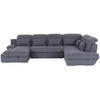 WOHNLANDSCHAFT in Mikrofaser Dunkelgrau  - Chromfarben/Dunkelgrau, Modern, Textil/Metall (184/345/228cm) - MID.YOU