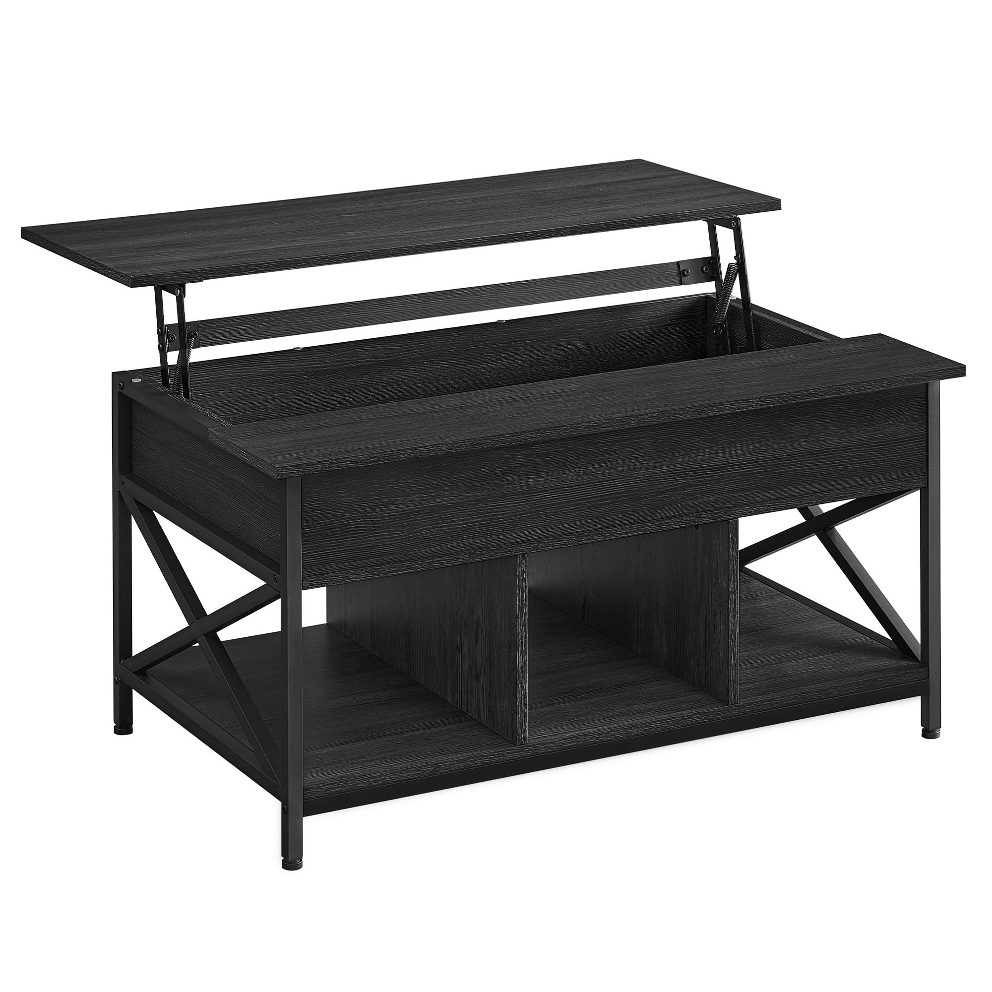 COUCHTISCH in Metall, Holzwerkstoff 100/60/48 cm  - Schwarz/Grau, MODERN, Holzwerkstoff/Metall (100/60/48cm) - MID.YOU