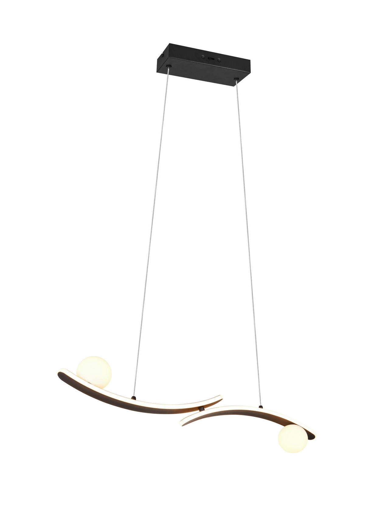 LED-HÄNGELEUCHTE Napoli 82/150 cm  - Schwarz/Weiß, Design, Glas/Kunststoff (82/150cm) - Trio Leuchten