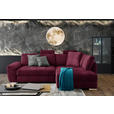 ECKSOFA in Webstoff Dunkelrot  - Chromfarben/Grau, Design, Kunststoff/Textil (276/212cm) - Carryhome