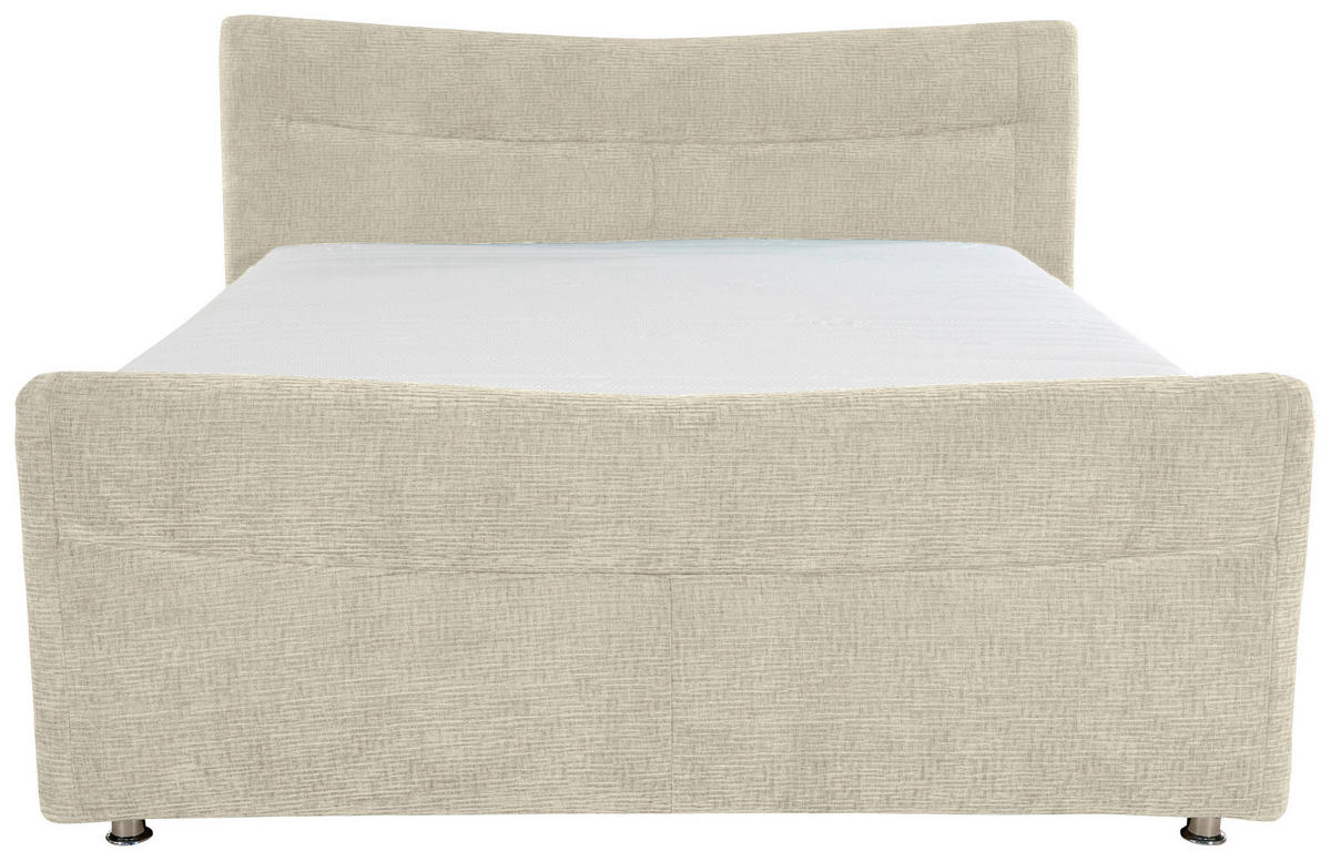 BOXSPRINGBETT 140/200 cm  in Beige  - Chromfarben/Beige, Konventionell, Textil/Metall (140/200cm) - Esposa