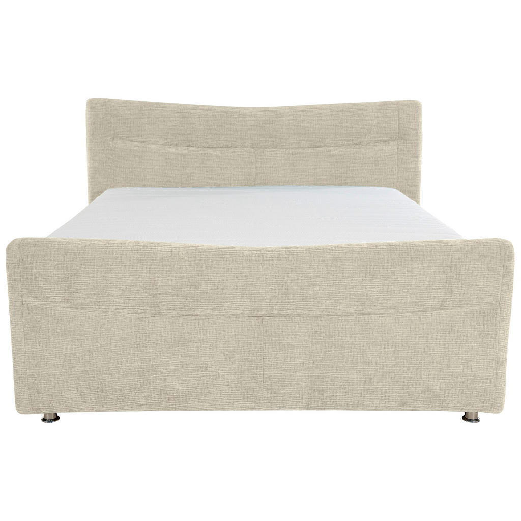 Thumbnail - Esposa Boxspringbett, Beige, Textil, H3, Höhe ca. 18 cm, 140x200 cm, Bettkasten, Topper durchgehend, Matratze in verschi...