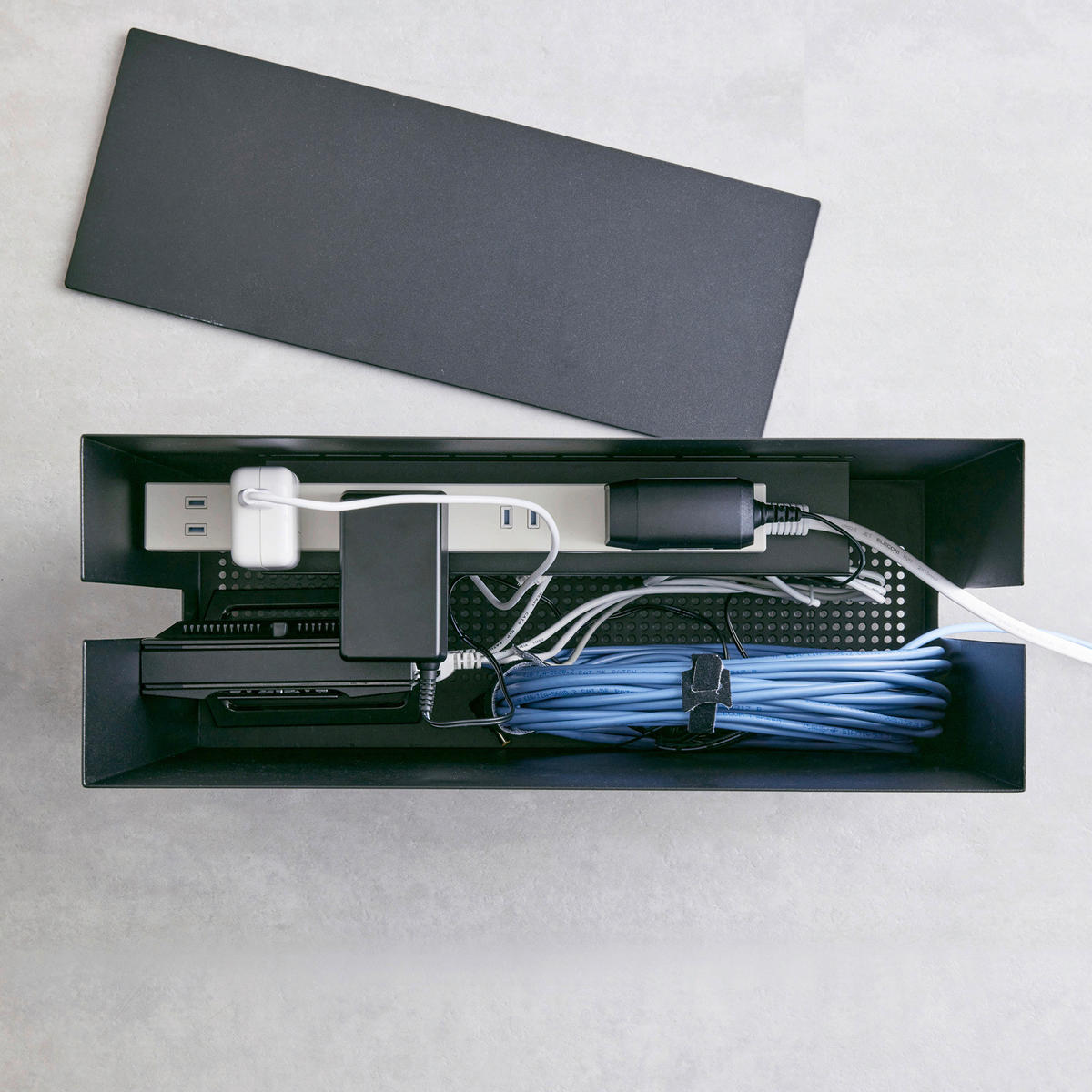 AUFBEWAHRUNGSBOX 15/40/34.5 cm  - Schwarz, Basics, Metall (15/40/34.5cm)