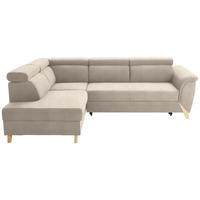 ECKSOFA in Bouclé Creme  200/265 cm  - Creme/Naturfarben, KONVENTIONELL, Holz/Textil (200/265cm) - Stylife