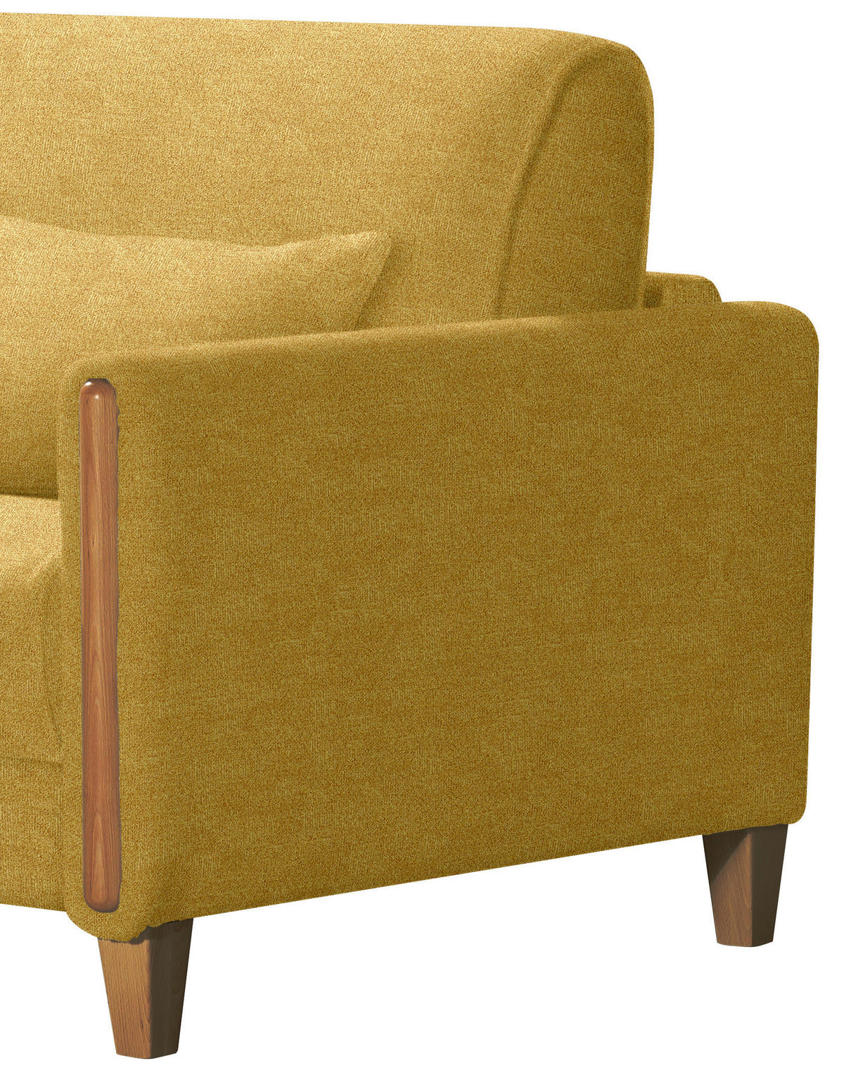 SCHLAFSOFA in Holz, Textil Buchefarben, Currygelb  - Currygelb/Buchefarben, Design, Holz/Textil (174/88/104cm) - Niels Andersson