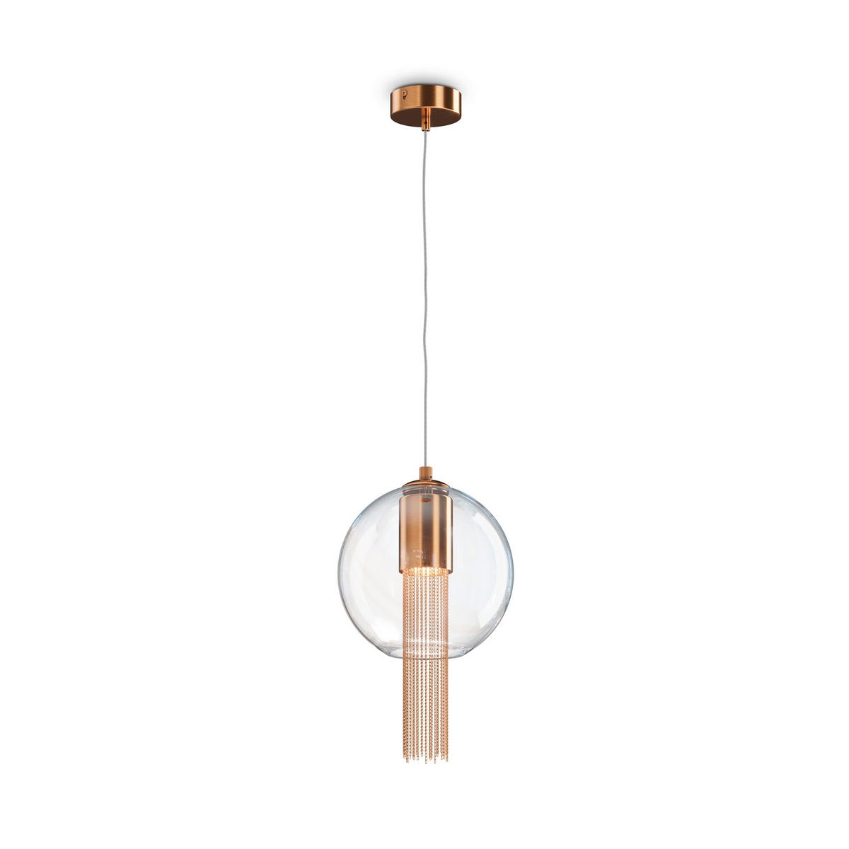 PENDELLEUCHTE 20/37 cm    - Transparent/Bronzefarben, Trend, Glas/Metall (20/37cm) - MAYTONI