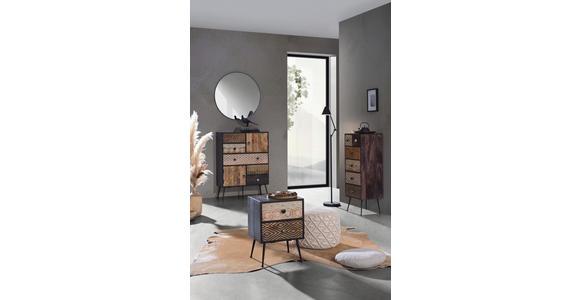 KOMMODE in 80/108/35 cm - Dunkelbraun/Messingfarben, LIFESTYLE, Holz/Metall (80/108/35cm) - Landscape