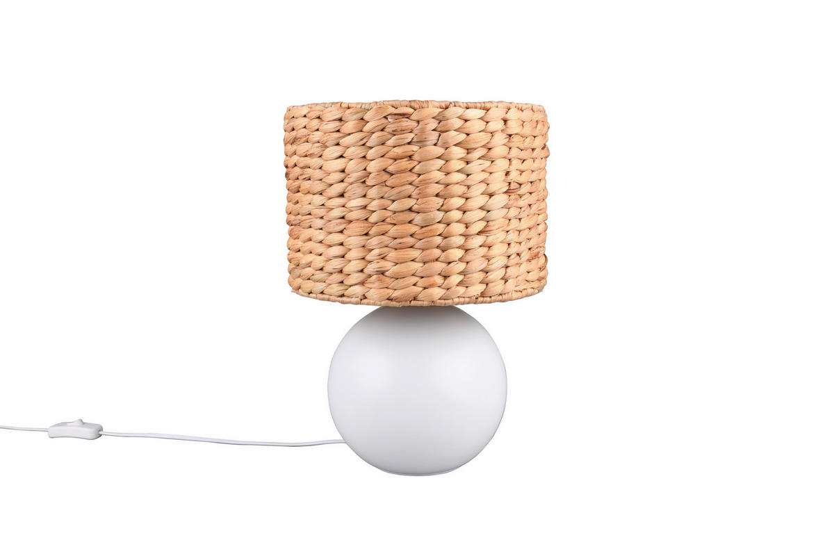 TISCHLEUCHTE - Weiss/Braun, Basics, Naturmaterialien/Keramik (28/40cm) - Trio Leuchten