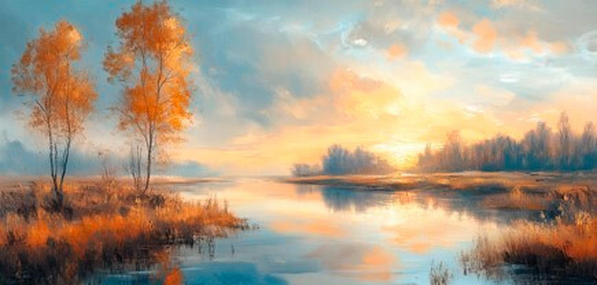LEINWANDBILD Landschaft & Natur 115/55 cm  - Multicolor, Natur, Holz/Papier (115/55cm)