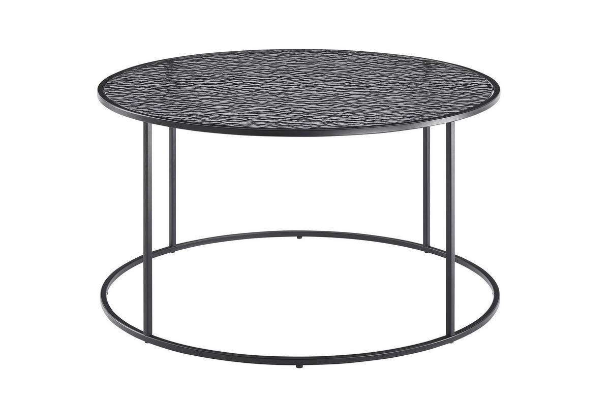 COUCHTISCH Rauchglas 80/80/45 cm rund Schwarz  - Schwarz, Design, Glas/Metall (80/80/45cm) - Livetastic