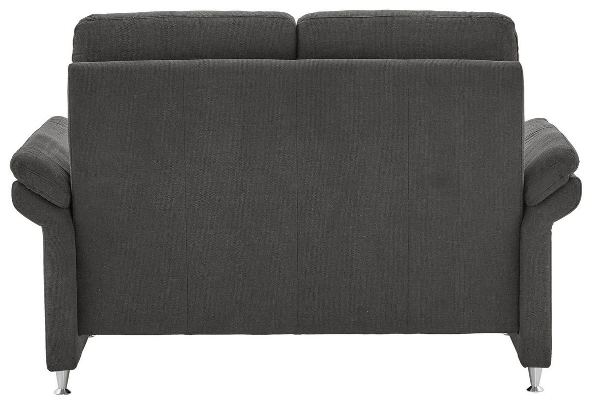 2-SITZER-SOFA Flachgewebe Anthrazit  - Anthrazit/Alufarben, MODERN, Textil/Metall (156/103/89cm) - Pure Home Comfort