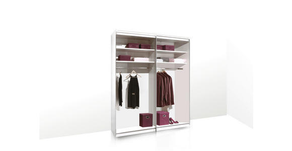 SCHWEBETÜRENSCHRANK 188/222/68 cm 2-türig  - Chromfarben/Grau, Basics, Glas/Holzwerkstoff (188/222/68cm) - Moderano