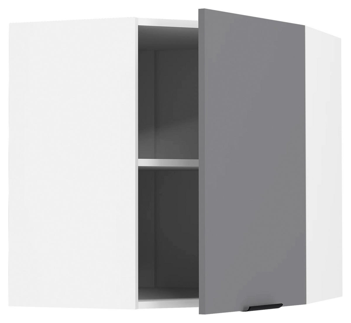 ECKOBERSCHRANK 57/60/57 cm  - Weiss/Anthrazit, Trend, Holzwerkstoff/Kunststoff (57/60/57cm) - MID.YOU