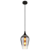 HÄNGELEUCHTE 18/120 cm    - Chromfarben/Schwarz, Design, Glas/Metall (18/120cm) - Globo