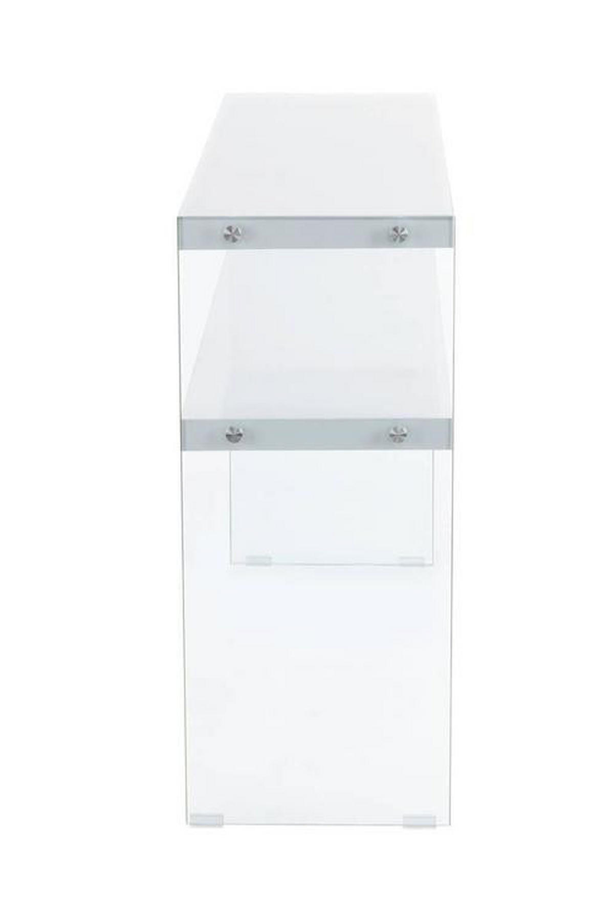 SIDOBORD i glas, trämaterial 32/110/75 cm  - klar/vit, Basics, trämaterial/glas (32/110/75cm) - Kayoom