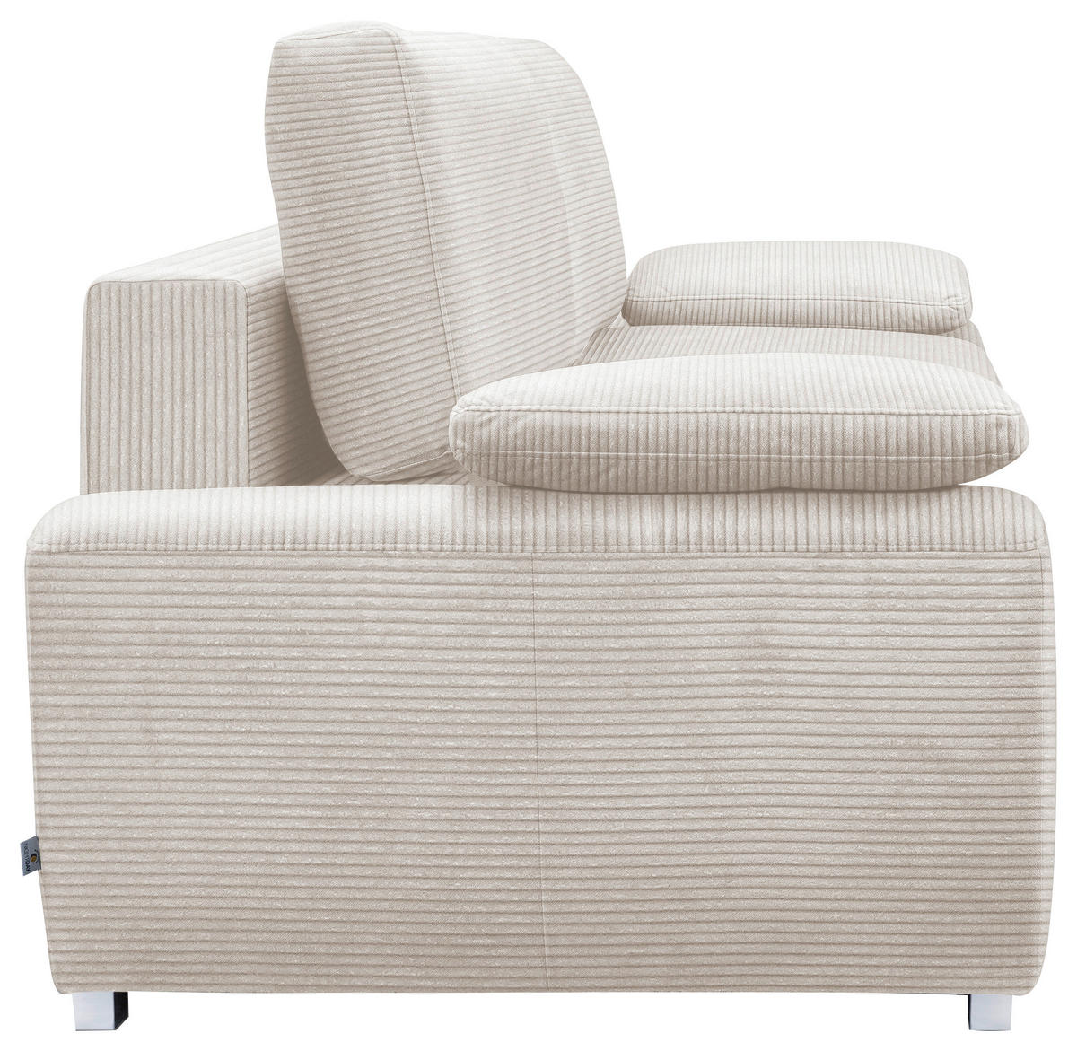 SCHLAFSOFA in Cord Creme, Beige, Ecru  - Chromfarben/Ecru, Design, Holzwerkstoff/Kunststoff (258/100/148cm) - Stylife