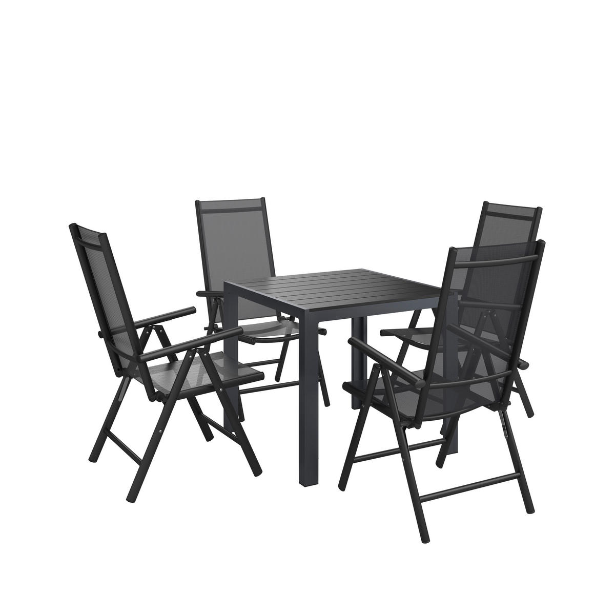 GARTENTISCHGRUPPE  - Anthrazit/Schwarz, MODERN, Kunststoff/Textil - Ambia Garden