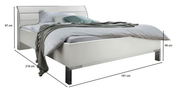 BETT 180/200 cm  in Weiß  - Weiß, KONVENTIONELL, Metall (180/200cm) - Venda