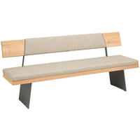 SITZBANK in Holz, Metall, Textil Naturfarben, Schwarz, Wildeiche  - Wildeiche/Schwarz, Natur, Holz/Textil (207/90/58cm) - Voglauer