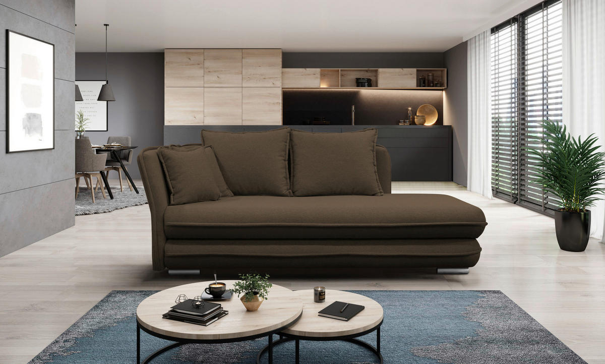 LIEGE in Flachgewebe Braun  - Silberfarben/Braun, Design, Kunststoff/Textil (107/84/99/224cm) - MID.YOU